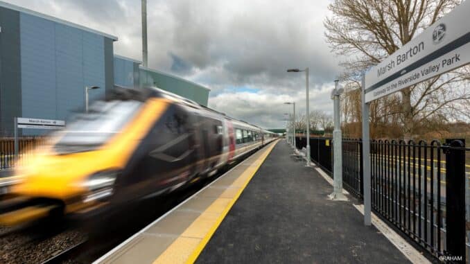 Marsh Barton station opened to passengers on 4 July 2023.