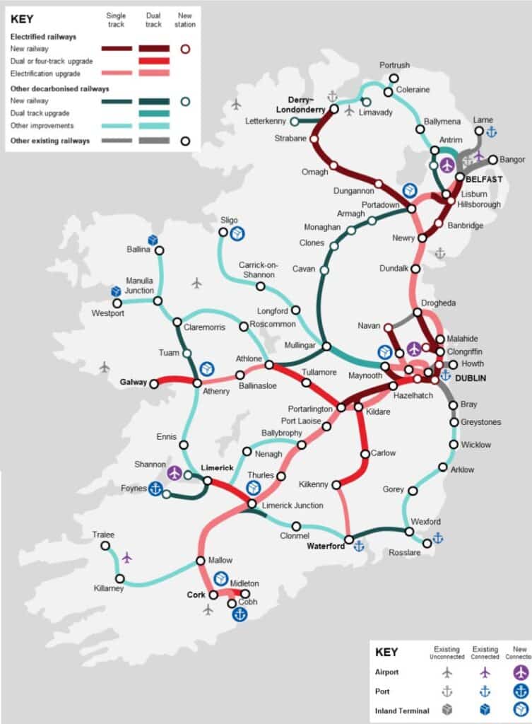 Key proposals by the  All-Island Strategic Rail Review