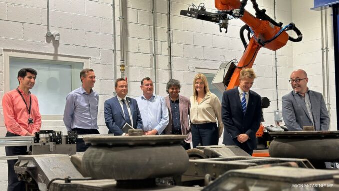 Jason McCartney MP (third left) visited the University of Huddersfield's Institute of Railway Research with the team from RIA North