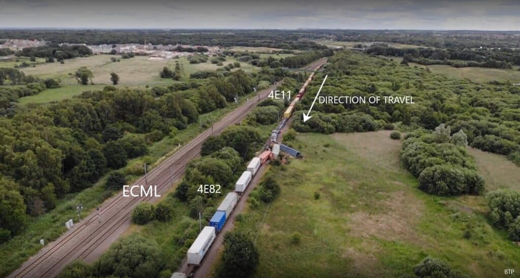 Aerial view of the accident site