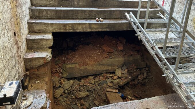 Engineers digging lift shafts at Warwick station have encountered unexpected buried foundations