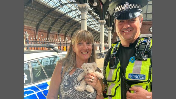 PC Rob Simpson reunited Linda Lawson with the teddy bear her late husband had given her