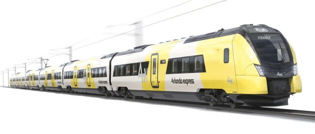 The new FLIRT for A-Train will seat 323 passengers and enter service between Stockholm and Arlanda airport in 2029.