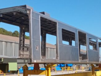 Alstom has completed the first bodyshell for one of the 37 trains it is building for Santiago Metro Line 7.