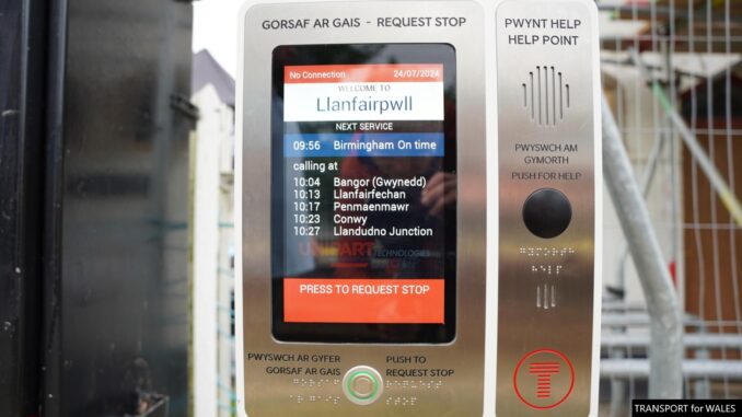 Comms Design and Transport for Wales will trial Request to Stop at two Welsh stations.