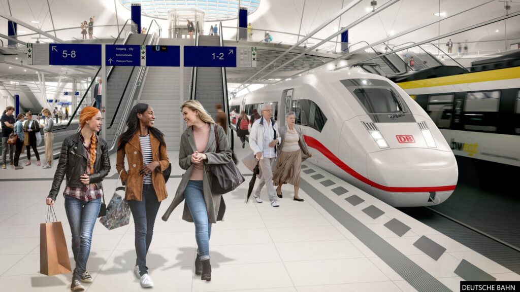 The new station will have eight through tracks and be largely below ground level.