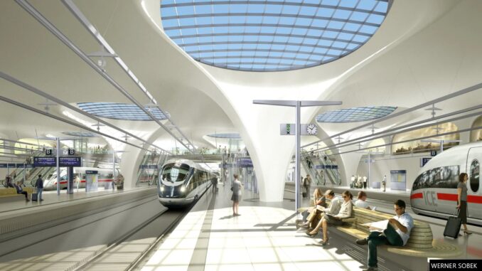 Impression of how Stuttgart station will look on completion.